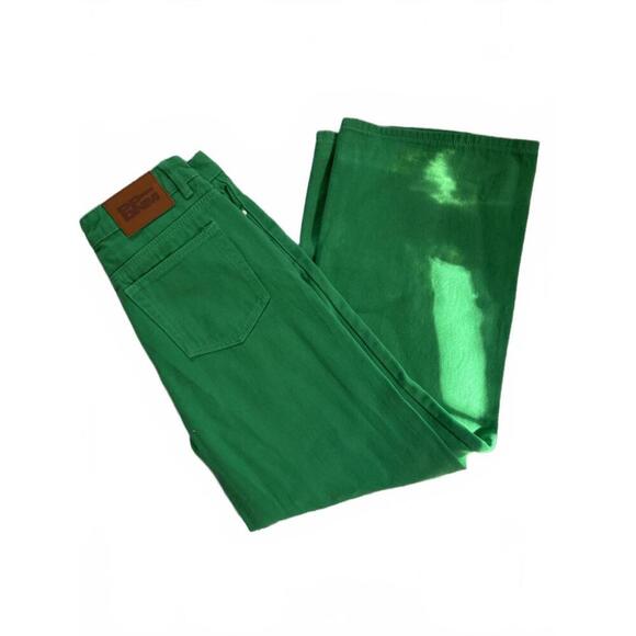 NWOT Princess Polly High Waist Vibrant Green Classic Denim Pants 6 - Picture 1 of 6